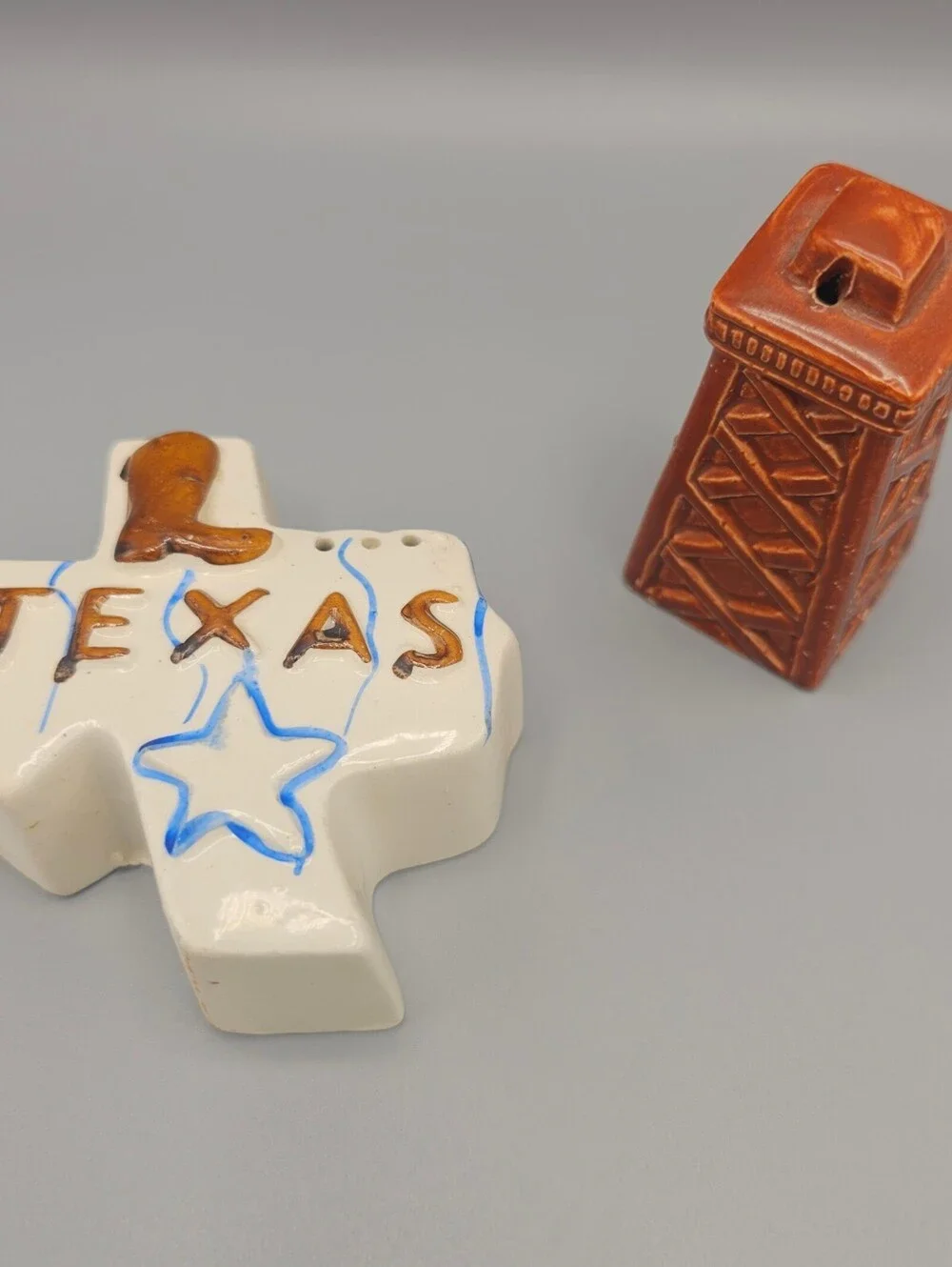 Vintage Texas Ceramic Salt and Pepper Shakers Set